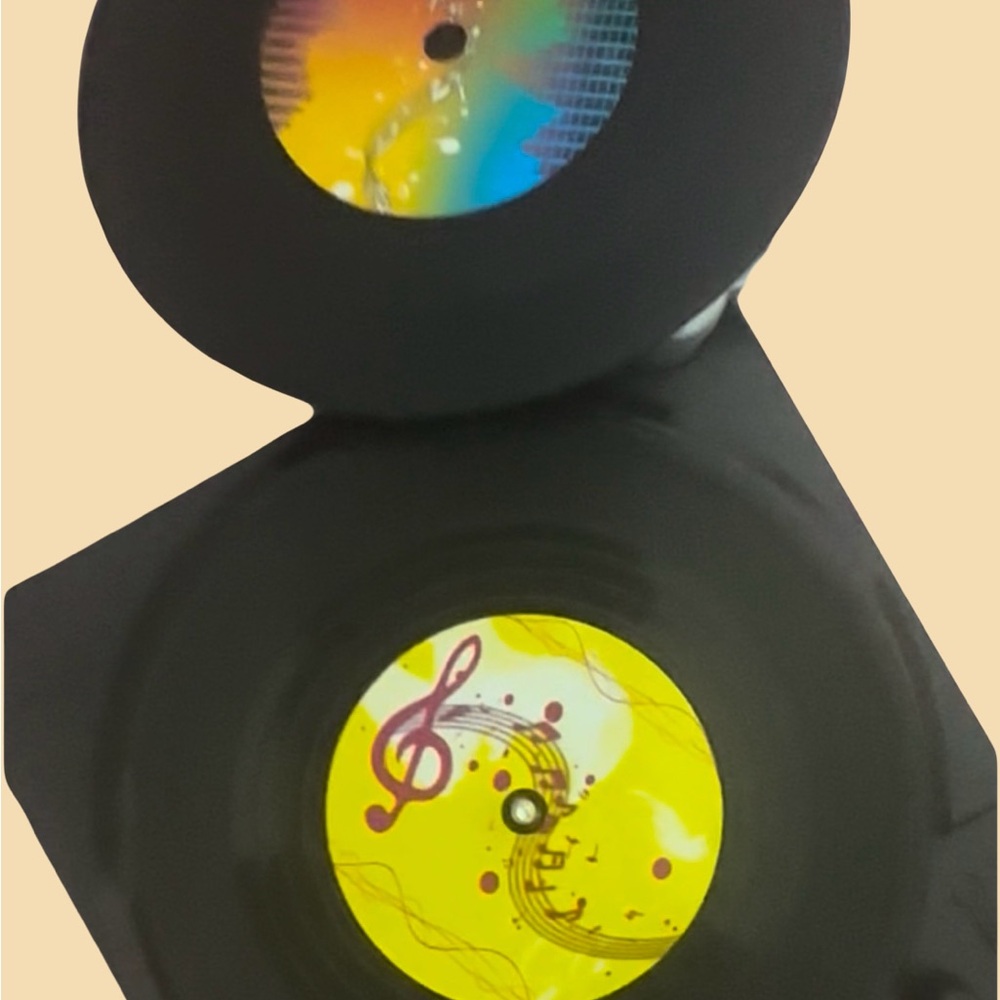 NEW Vinyl Record Coaster Box Set of 4 with Record Holder.